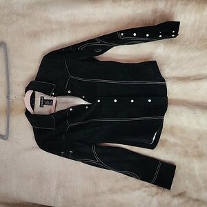 Bebe black suede western jacket